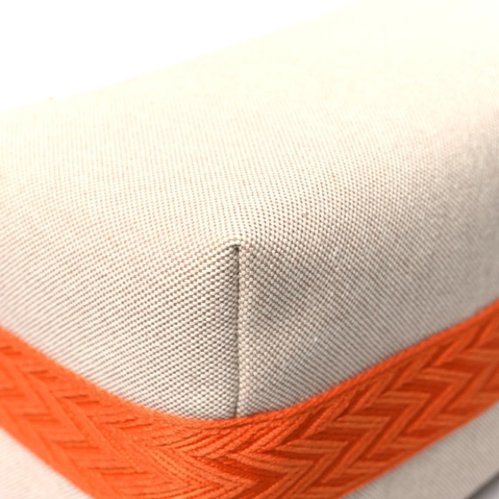 New HERMES Canvas Large Bride-A-Brac Pouch Natural Orange - Picture 8 of 11